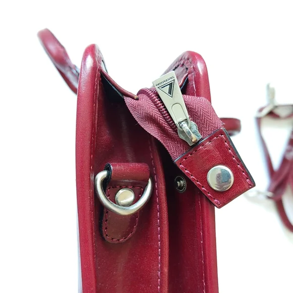 Vantaggio Italian Leather Laptop Briefcase Red RARE 16.5 x 11.5 x 5 RTL $490